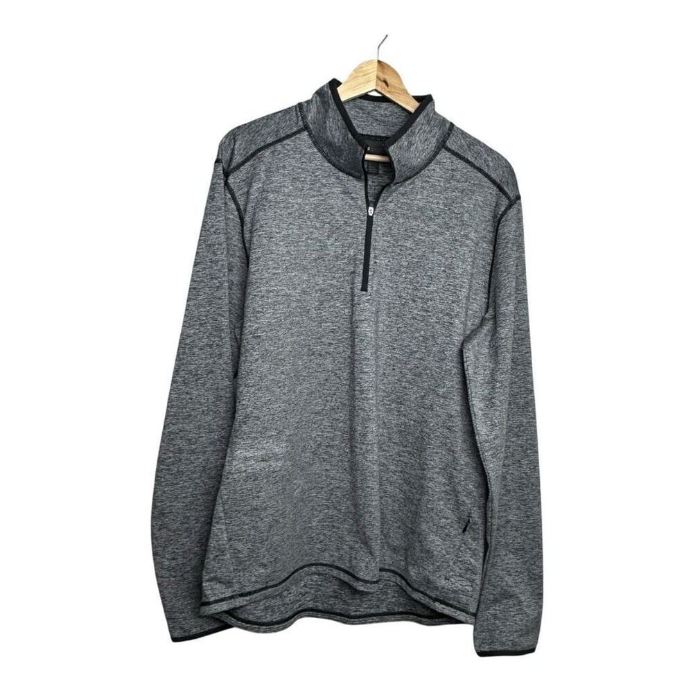 Men's Zella Grey & Black Half Zip Pullover Long Sleeve large